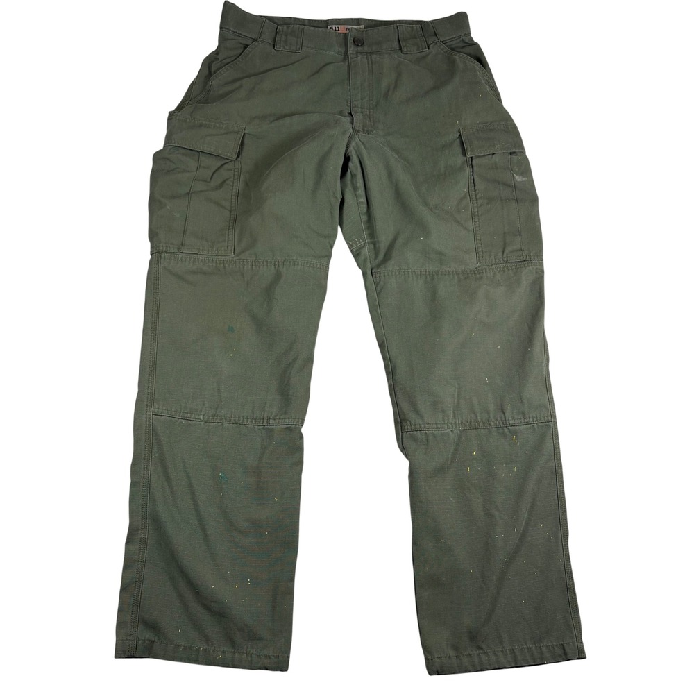 5.11 Tactical Cargo Pants Mens Large Regular OD Green Ripstop Workwear Pants